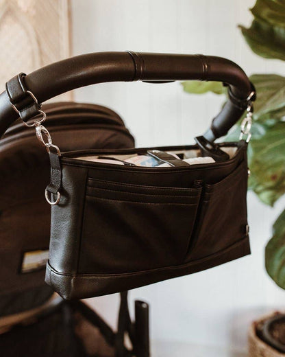 Signature Stroller Caddy - Black Dimple Vegan Leather OiOi