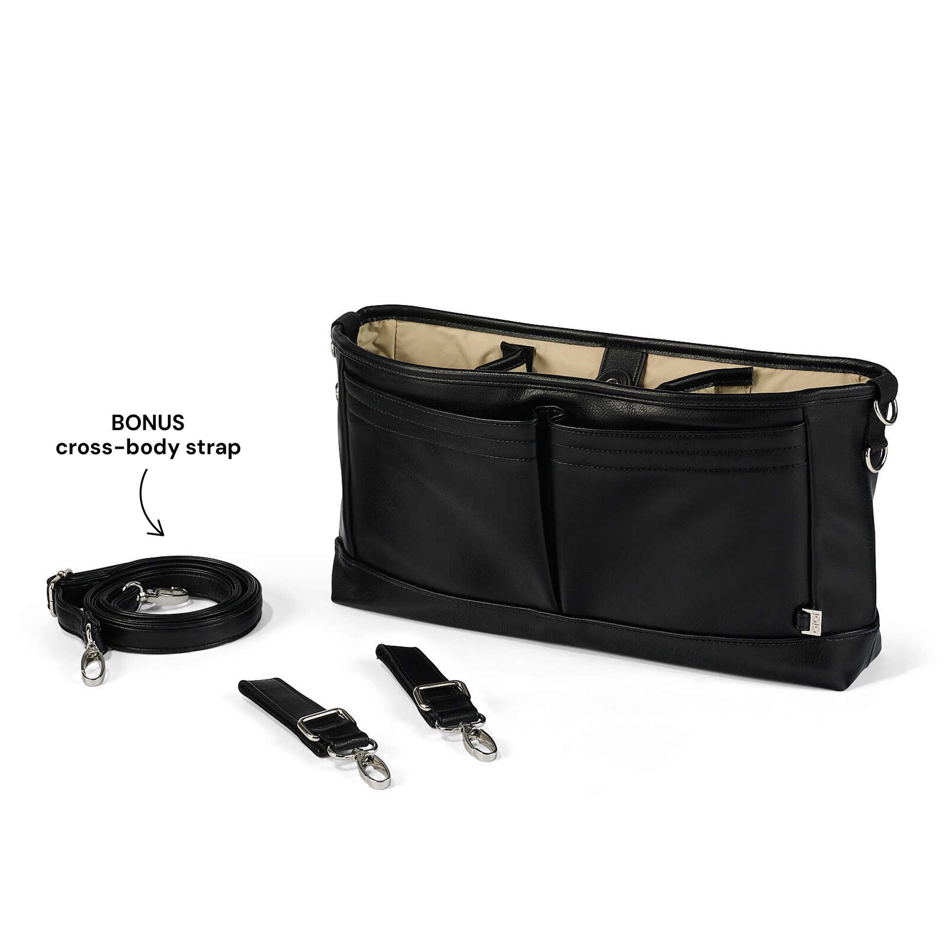 Signature Stroller Caddy - Black Dimple Vegan Leather OiOi